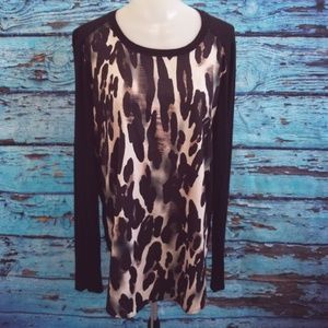 Apt. 9 Sz M Animal Print Long Sleeve Shirt